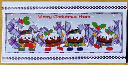 Crazy Scottish Christmas Puddings SCOTLAND large dl 4 by Joyce Watson