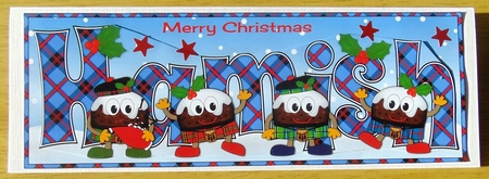 Crazy Scottish Christmas Puddings HAMISH large dl by Joyce Watson