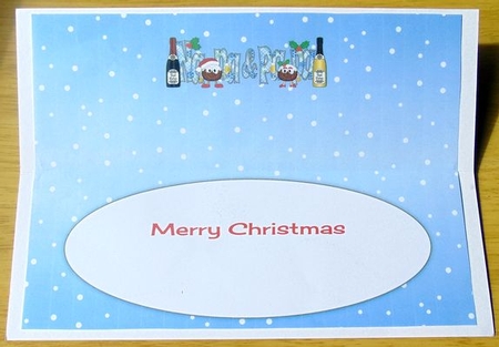 Crazy Christmas Pudding Couple with Champagne NANA & PAPA large dl 2 insert by Joyce Watson