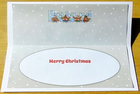 Scottish Christmas Robins HUSBAND large dl insert by Joyce Watson