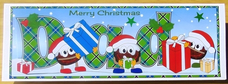 Crazy Christmas Puddings with presents DAD large dl by Joyce Watson