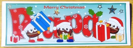 Crazy Christmas Puddings with presents PAPA large dl by Joyce Watson