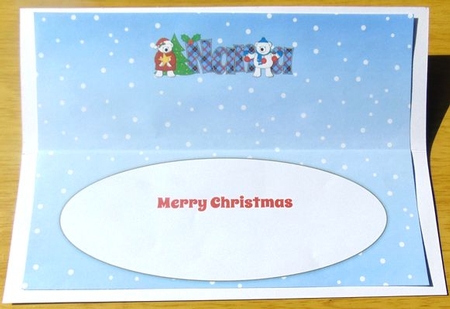 Monty and Luna Polar Bears decorating the Christmas tree NANA large dl insert by Joyce Watson