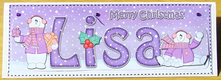 Large DL Merry Christmas LISA 3D decoupage by Joyce Watson