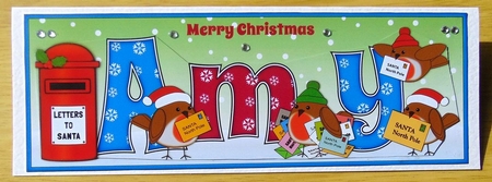 Christmas Robins with letters to Santa AMY large dl by Joyce Watson