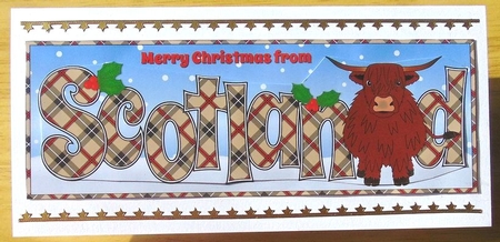 Christmas Highland Cow SCOTLAND large dl by Joyce Watson