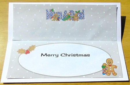 Gingerbread men with Christmas stockings MUM & DAD large dl 3 insert by Joyce Watson
