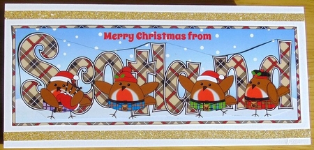 Scottish Christmas Robins SCOTLAND large dl by Joyce Watson