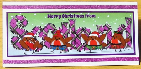 Scottish Christmas Robins SCOTLAND large dl 3 by Joyce Watson