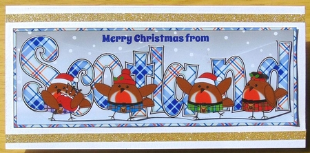 Scottish Christmas Robins SCOTLAND large dl 4 by Joyce Watson