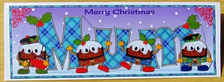 Crazy Scottish Christmas Puddings MUM large dl by Joyce Watson