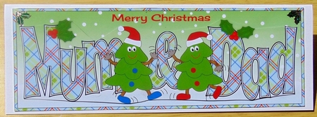 Crazy Christmas Trees dancing MUM & DAD large dl 2 by Joyce Watson