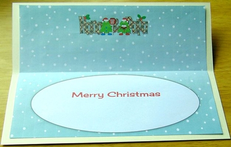 Crazy Christmas Trees with Christmas pudding & sign NANA & PAPA large dl 2 insert by Joyce Watson