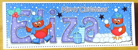 Large DL Merry Christmas ELIZA 3D decoupage by Joyce Watson