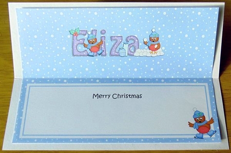 Large DL Merry Christmas ELIZA insert by Joyce Watson