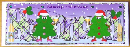 Crazy Christmas Trees Girls celebrating Christmas with wine HANNAH large dl by Joyce Watson