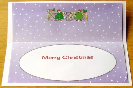 Crazy Christmas Trees Girls celebrating Christmas with wine HANNAH large dl insert by Joyce Watson