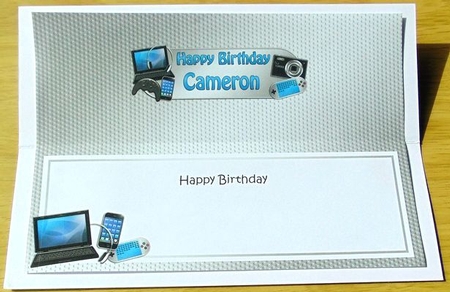 Large DL Happy Birthday CAMERON insert by Joyce Watson