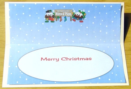 Crazy Scottish Christmas Puddings with big sign NANA & PAPA large dl insert by Joyce Watson