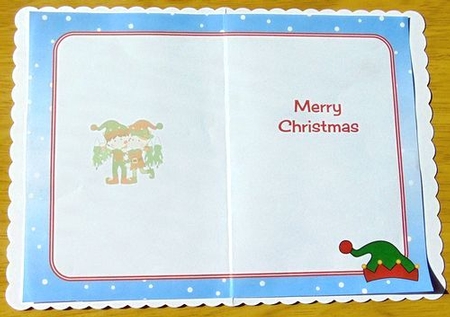 Christmas Elves with Mistletoe decoupage insert by Joyce Watson