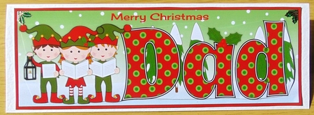 Elves Carol singers DAD large dl by Joyce Watson