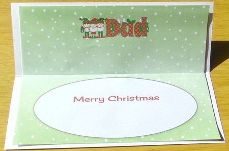 Elves Carol singers DAD large dl insert by Joyce Watson