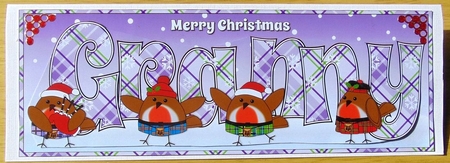 Scottish Christmas Robins GRANNY large dl by Joyce Watson