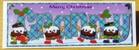 Crazy Scottish Christmas Puddings GRANNY large dl by Joyce Watson