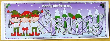 Elves Carol singers GRANNY large dl by Joyce Watson