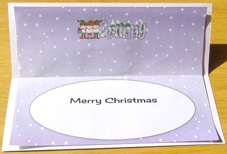 Elves Carol singers GRANNY large dl insert by Joyce Watson
