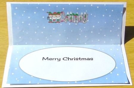 Elves Carol singers GRANNY large dl 2 insert by Joyce Watson