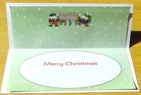 Crazy Scottish Christmas Puddings with big sign GRANNY & GRANDAD large dl insert by Joyce Watson