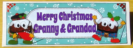 Crazy Scottish Christmas Puddings GRANNY & GRANDAD large dl by Joyce Watson