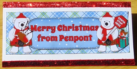 Monty Polar Bear and friend Merry Christmas from PENPONT large dl by Joyce Watson
