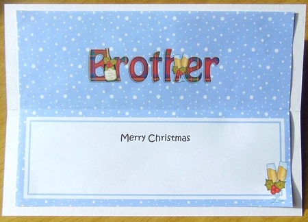 Large DL Merry Christmas BROTHER insert with Champagne by Joyce Watson