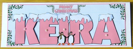 SNOW CAPPED NAMES - KEIRA PINK by Joyce Watson