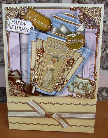 Art Deco Parfum De Soir 40th Birthday 8in Picture Topper by Joyce Watson