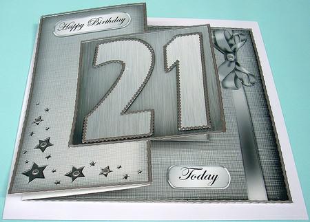 21st Metallic Age Fold Back Card by Joyce Watson