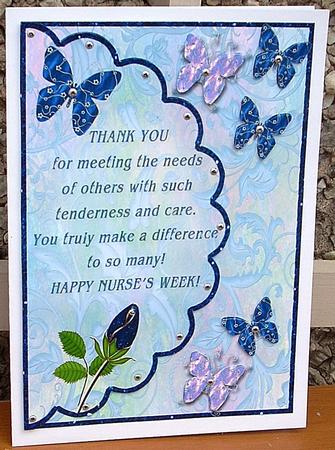 Nurse's Week Mock Envelope A5 Card by Joyce Watson