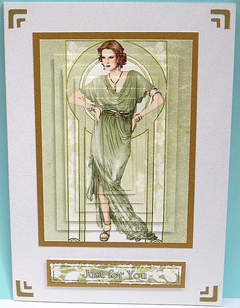 Art Deco Lady Elise (green) Pyramid by Joyce Watson