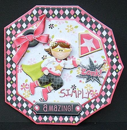Girl Power Simply Amazing! Octogon Shaped Quick Card by Joyce Watson