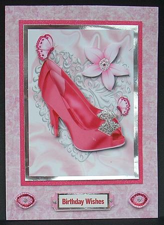 Pink Diamond Shoes, with Butterflies by Joyce Watson