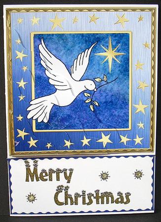Christmas Dove Wavy Corner side stacker Topper by Joyce Watson