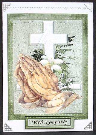 Sympathy Cross and Hands Teardrop by Joyce Watson