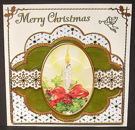 Christmas Candle 1 Anglaise Scallop Bottom Stacker by Joyce Watson