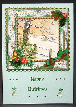 Winter Tale Holly One Edge Side Stacker by Joyce Watson