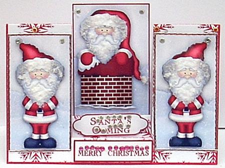 Santa's Coming Centre Stepper with Decoupage by Joyce Watson