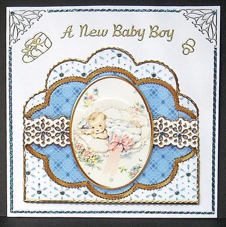 Baby Boy Anglaise Scallop Bottom Stacker by Joyce Watson
