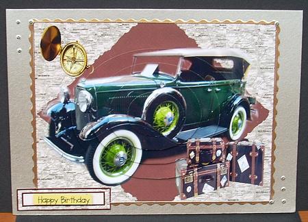 The Vintage Car Journey Oval Pyramid by Joyce Watson
