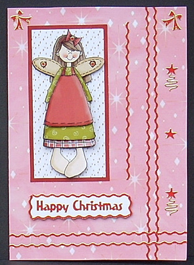 Cute Christmas Country Angel Decoupage Topper by Joyce Watson